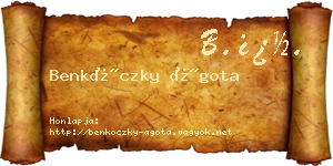 Benkóczky Ágota névjegykártya